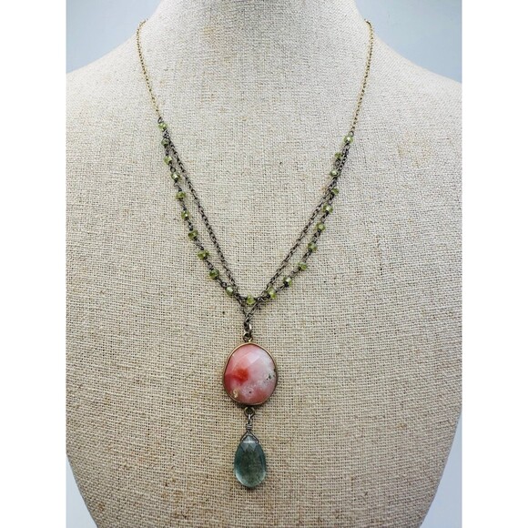 14k gold filled natural gemstone Necklace 18.5”